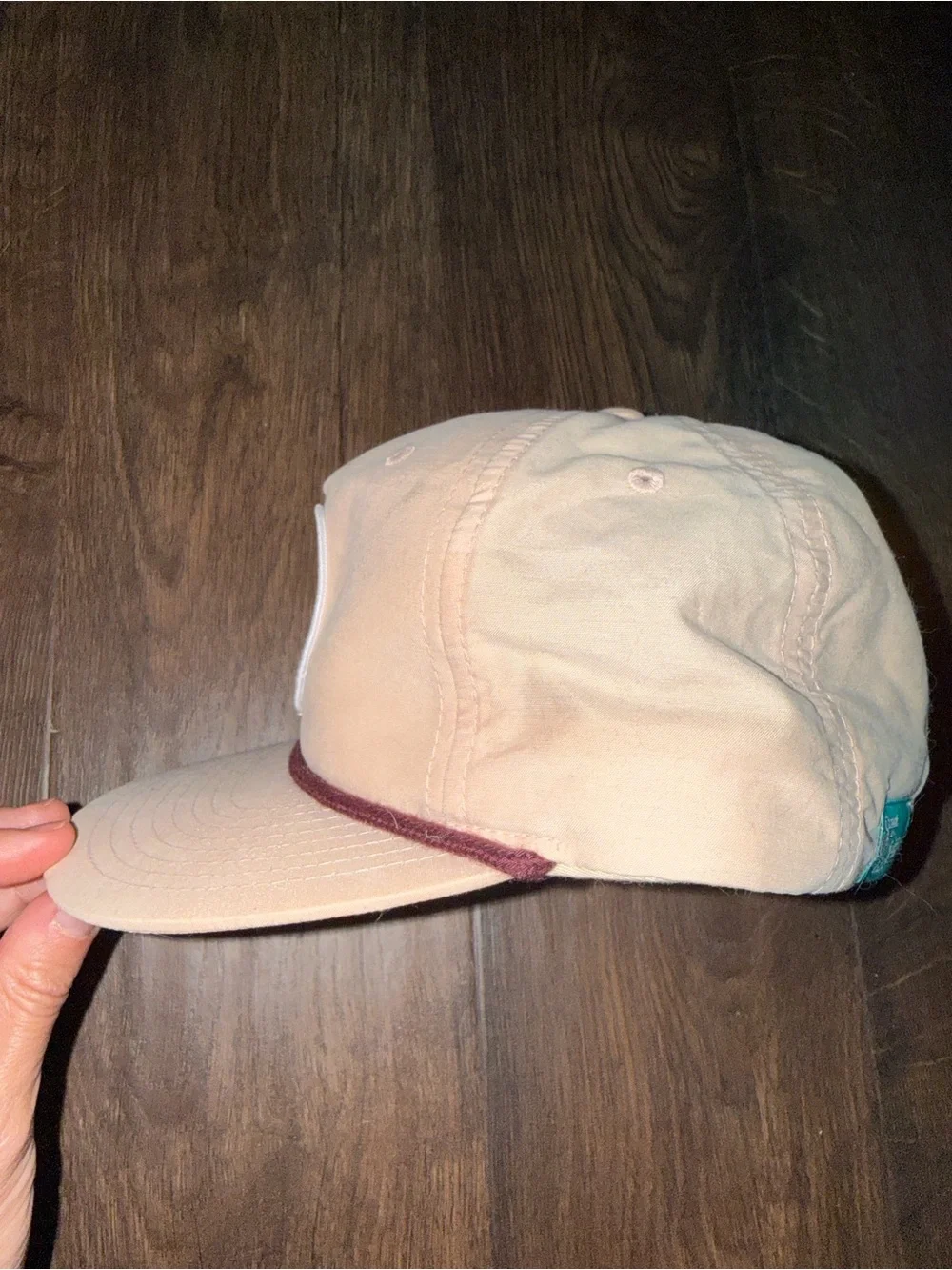 Light Pink Otterly Waffles in Washington State Patch Hat with Maroon Trim